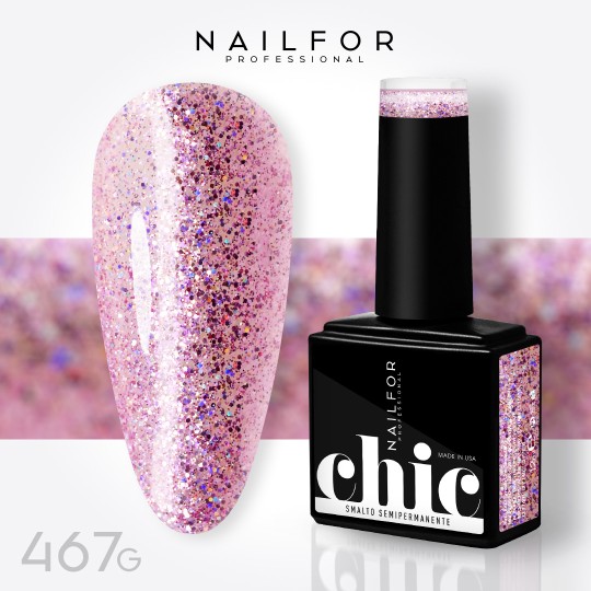 Semi-permanent nail polish color: Chic SEMI-PERMANENT NAIL POLISH - 467G Glitter Nailfor €7.99