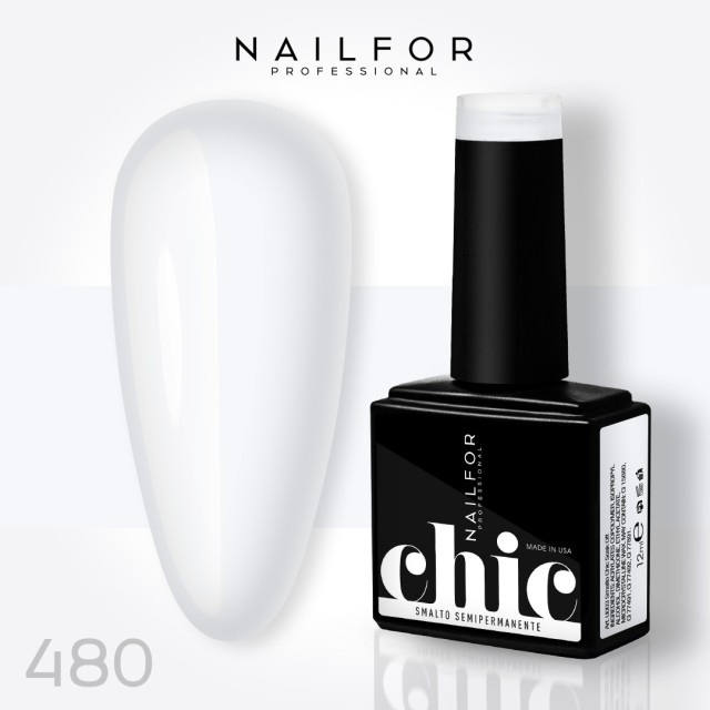 Semipermanente smalto colore per unghie: CHIC SMALTO SEMIPERMANENTE - 480 Bianco Pastello Snow Nailfor 7,99 €