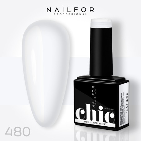Vernis à ongles semi-permanent couleur : Chic SEMI-PERMANENT NAIL POLISH - 480 Pastel White Snow Nailfor 7,99 €