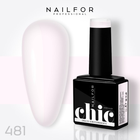 Esmalte de uñas semipermanente color: Chic ESMALTE DE UÑAS SEMIPERMANENTE - 481 Pastel Blanco Rosa Nailfor 7,99 €