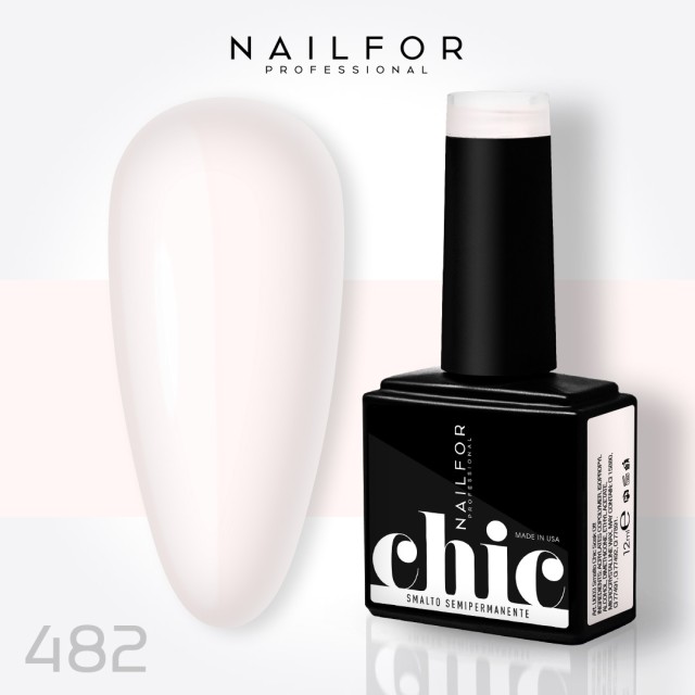 Semipermanente smalto colore per unghie: CHIC SMALTO SEMIPERMANENTE - 482 Bianco Pastello Skin Nailfor 7,99 €