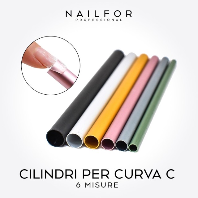 accessori per unghie, nails nail art alta qualità CILINDRI ALLUMINIO curva C - 6 MISURE Nailfor 3,99 € Nailfor