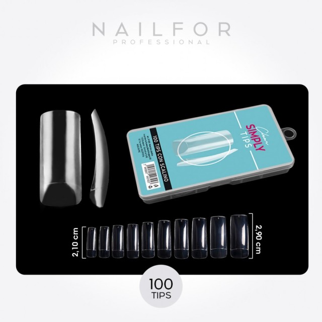 accessoires pour ongles, nails nail art haute qualité Clear Simply 100 EMBOUTS Tips - 10 TAILLES AVEC STEP Nailfor €3.99 Na...