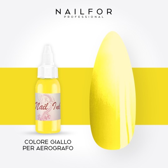 Décoration nail art reconstruction ongle COULEUR JAUNE POUR AÉROGRAPHE Nailfor €4.99
