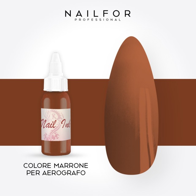 decorazione nail art ricostruzione unghie COLORE MARRONE PER AEROGRAFO Nailfor 4,99 €