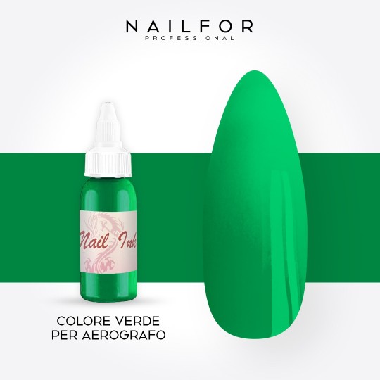 Decoración nail art , reconstrucción de uñas, COLOR VERDE PARA AEROGRAFO, Nailfor por 4,99 €