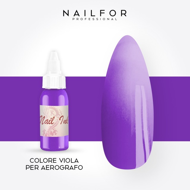 decorazione nail art ricostruzione unghie COLORE VIOLA PER AEROGRAFO Nailfor 4,99 €