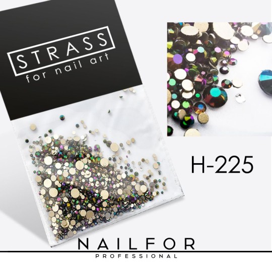 nail art decoration nail reconstruction CRISTAL Strass Nail art H225 fuchsia green Nailfor €7.99