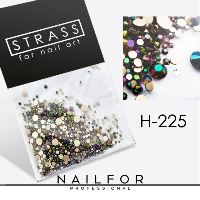 Crystal Strass nail art h225 green fuchsia