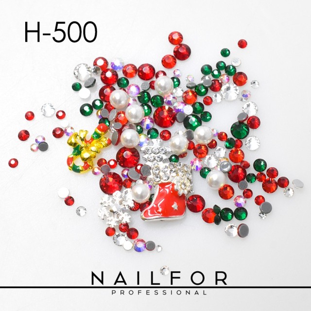 decorazione nail art ricostruzione unghie CRISTALLI NATALE STRASS H500 Nailfor 3,99 €