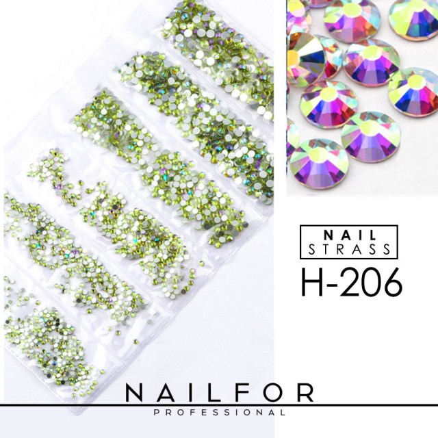 decorazione nail art ricostruzione unghie CRISTALLI STRASS DECORAZIONE NAIL ART H206 riflessi arcobaleno Nailfor 7,99 €