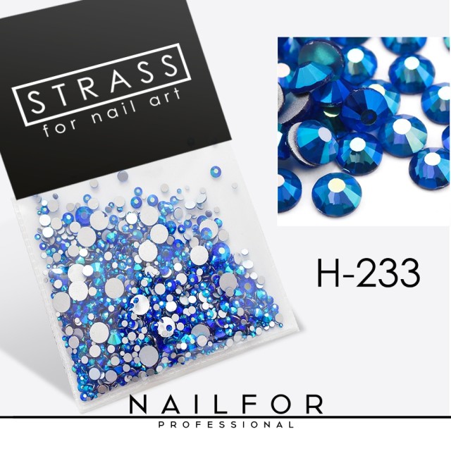 decorazione nail art ricostruzione unghie CRISTALLI STRASS DECORAZIONE NAIL ART H233 blu riflessi azzurro Nailfor 6,99 €