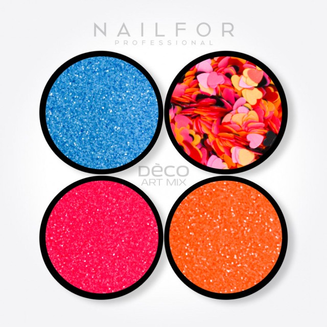 Decoración nail art , reconstrucción de uñas Deco art mix Fluo HEARTS - 017 Nailfor 6,99 €