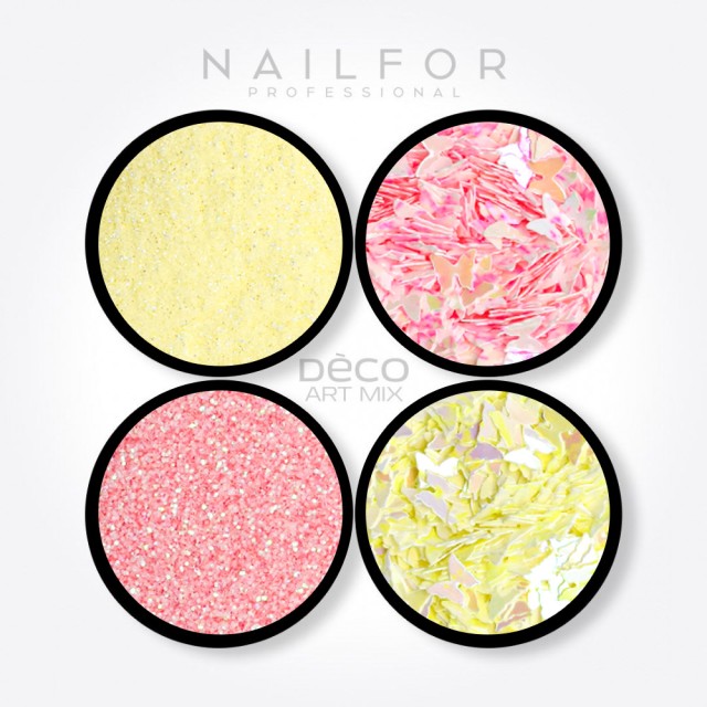 Décoration nail art reconstruction Deco art mix PASTEL BUTTERFLIES - 020 Nailfor €6.99