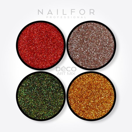 Décoration nail art reconstruction Deco art mix Glitter fines - 005 Nailfor 6,99 €