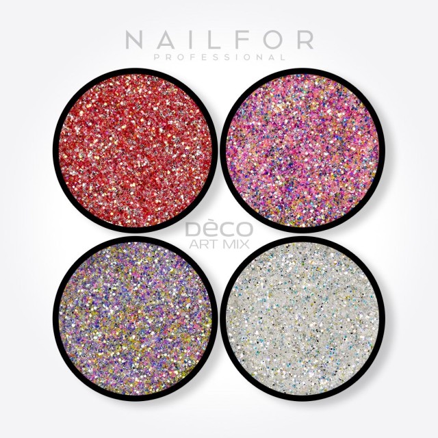 decorazione nail art ricostruzione unghie DECO ART MIX Glitter- 002 Nailfor 6,99 €