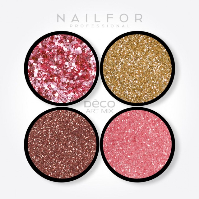 nail art decoration nail reconstruction Deco art mix pink and gold - 016 Nailfor €6.99