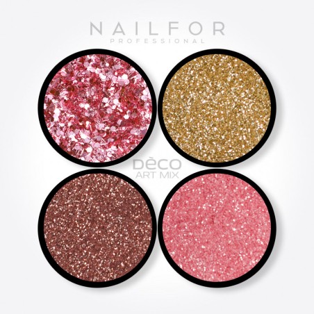 Decoración nail art , reconstrucción de uñas Deco art mix rosa y dorado - 016 Nailfor 6,99 €
