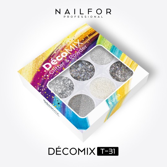decorazione nail art ricostruzione unghie DECOMIX Argento T31 Nailfor 8,99 € 2