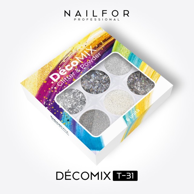 nail art decoration nail reconstruction Decomix Silver T31 Nailfor €8.99