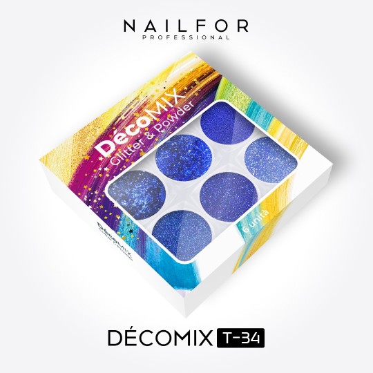 Decoración nail art , reconstrucción de uñas, Decomix Azul T34 Nailfor 8,99 € 2