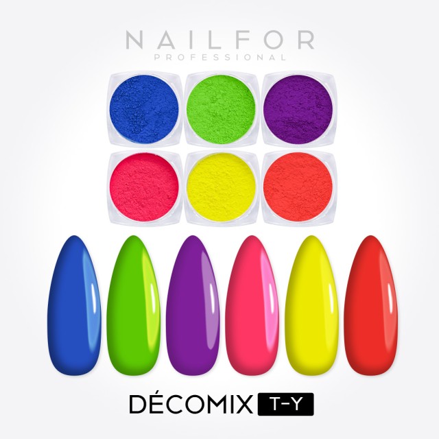 decorazione nail art ricostruzione unghie DECOMIX Fluo Powder TY Nailfor 8,99 €