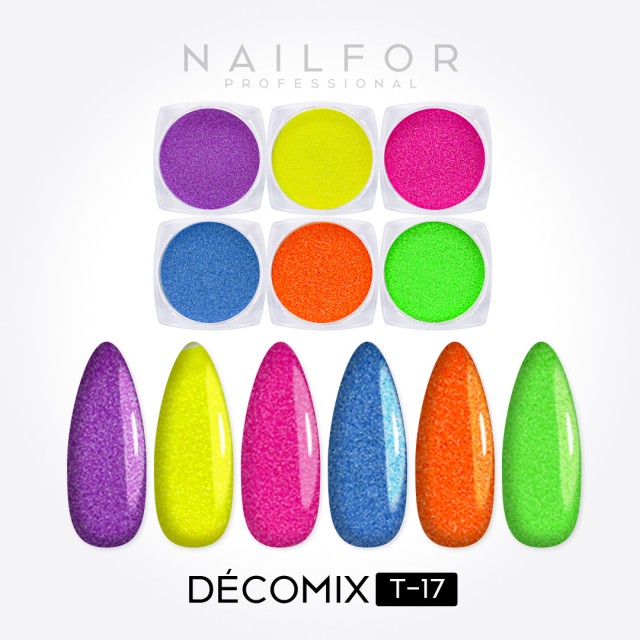 decorazione nail art ricostruzione unghie DECOMIX Rainbow Glitter T17 Nailfor 8,99 €