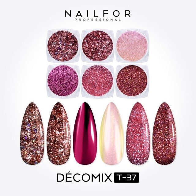 decorazione nail art ricostruzione unghie DECOMIX Rosè T37 Nailfor 8,99 €