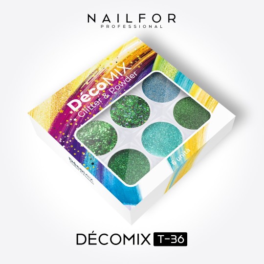 Decoración nail art , reconstrucción de uñas, Decomix Green T36 Nailfor 8,99 € 2