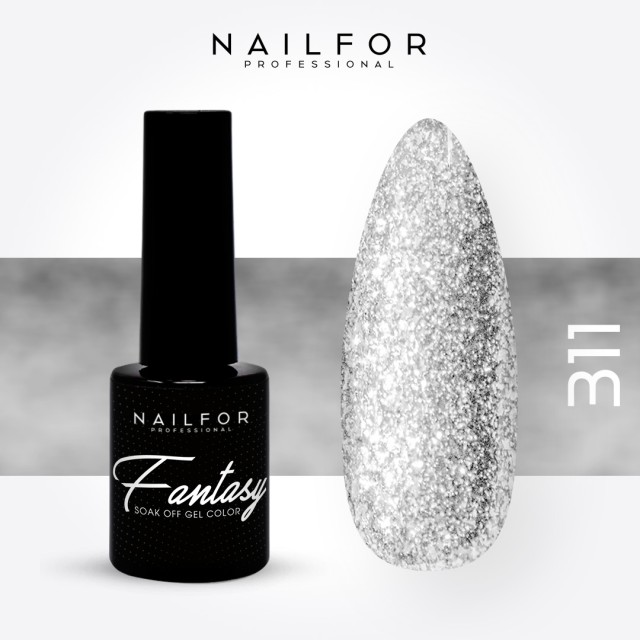 Esmalte de uñas semipermanente color: Fantasy Esmalte Gel semipermanente - 311 silver glitter Nailfor 6,99 €