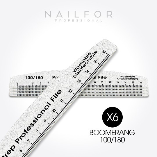 accessori per unghie, nails nail art alta qualità x6 LIMA MILLIMETRATA BOOMERANG PROFESSIONALE - 100/180 Nailfor 2,99 € Nailfor