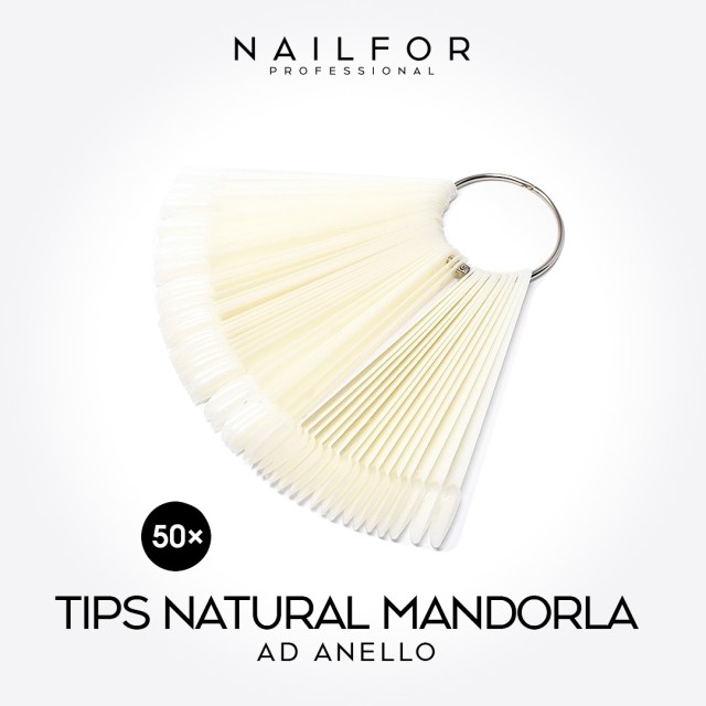 accessori per unghie, nails nail art alta qualità TIPS ANELLO MANDORLA NATURALE - 50pz Nailfor 4,99 € Nailfor