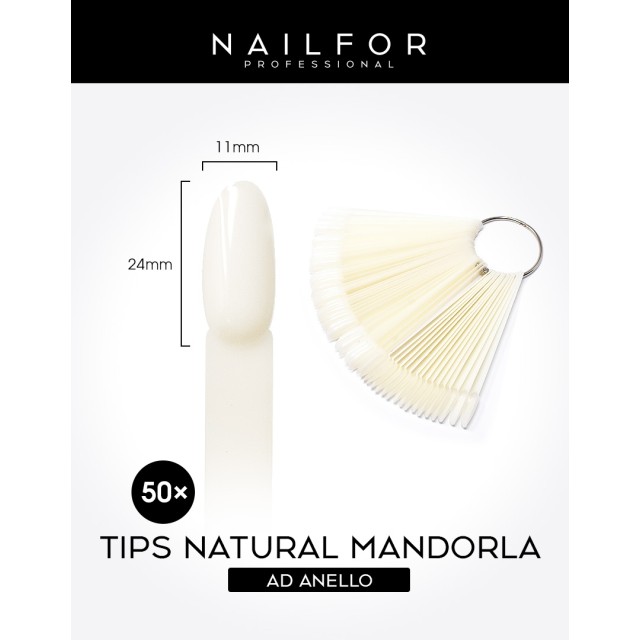 accessori per unghie, nails nail art alta qualità TIPS ANELLO MANDORLA NATURALE - 50pz Nailfor 4,99 € Nailfor