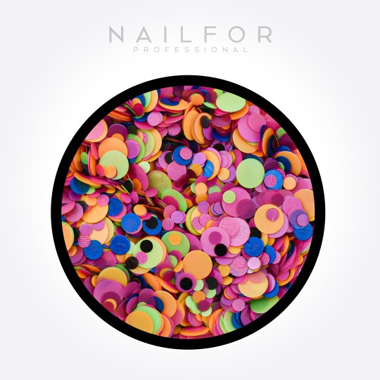 Décoration nail art reconstruction Paillettes Pois Mix1 H095 Nailfor 2,49 €