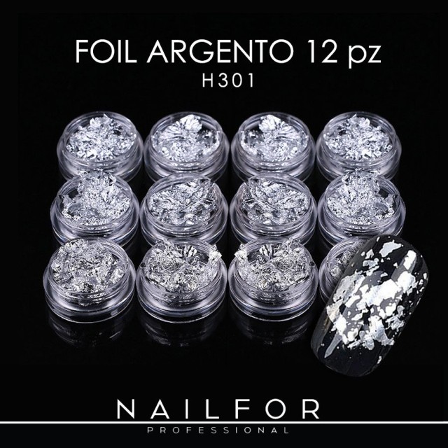 decorazione nail art ricostruzione unghie Nail Art Foil Paillette Argento H301 Nailfor 5,49 €