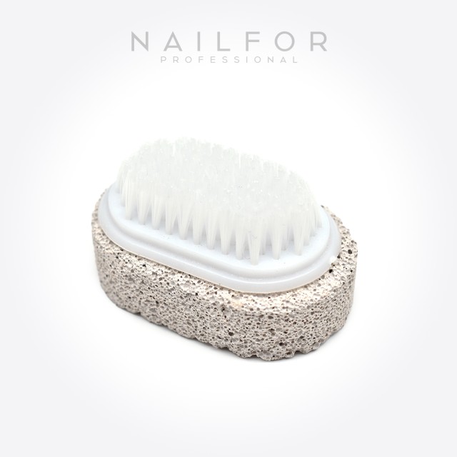 La pierre ponce Élimine les callosités et brosse 2en1 de couleur assortie