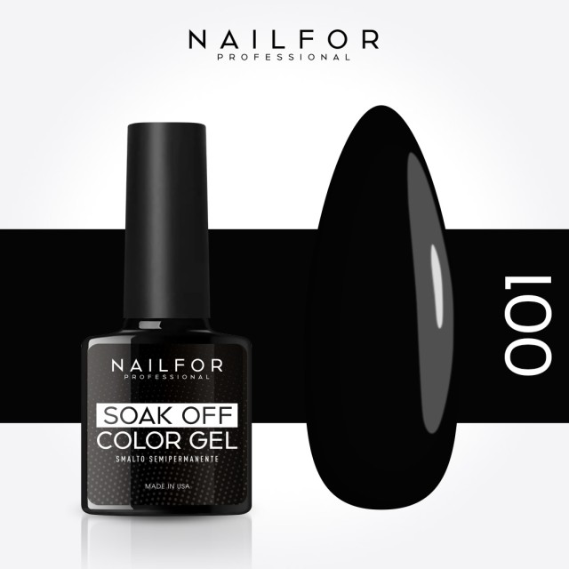 Esmalte de uñas semipermanente color: Slimline esmalte semipermanente gel 001-S negro Nailfor 6,49 €