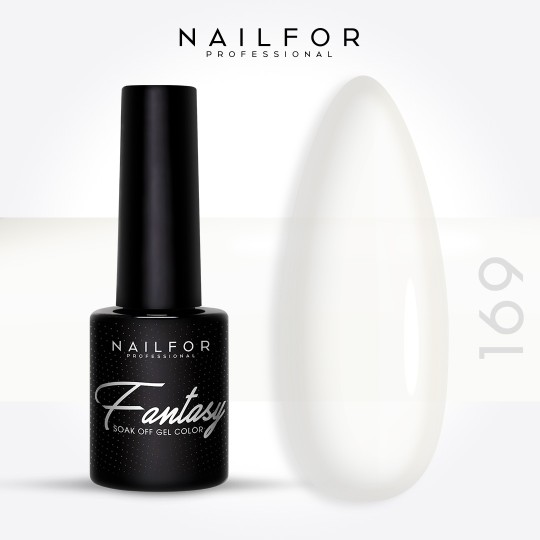 Semipermanente smalto colore per unghie: FANTASY Smalto Gel Semipermanente - 169FAN BIANCO LATTIGINOSO semicoprente Nailfor 6...