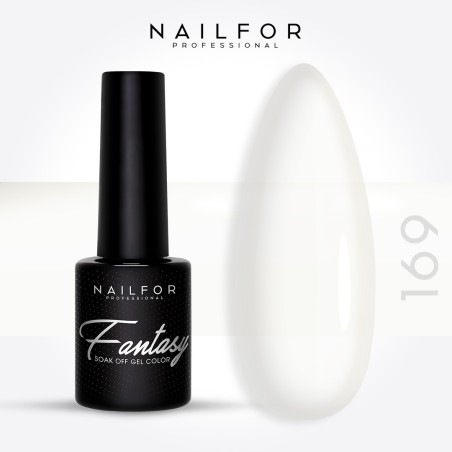 Semi-permanent nail polish color: Fantasy Semi-permanent Gel Polish - 169FAN MILKY WHITE semi-covering Nailfor 6...