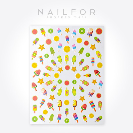 nail art decoration nail reconstruction Stickers ST618 Icelolly Nailfor €1.99