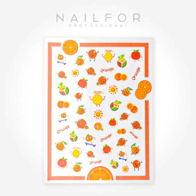 Décoration nail art reconstruction ongulaire Stickers ADHÉSIFS ST619 Oranges Nailfor 1,99 €