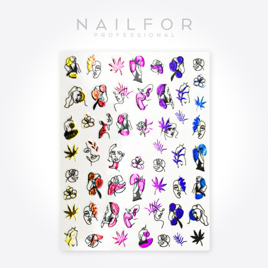 Decoración nail art , reconstrucción de uñas, Stickers ST625 oneline1 Nailfor 1,99 €