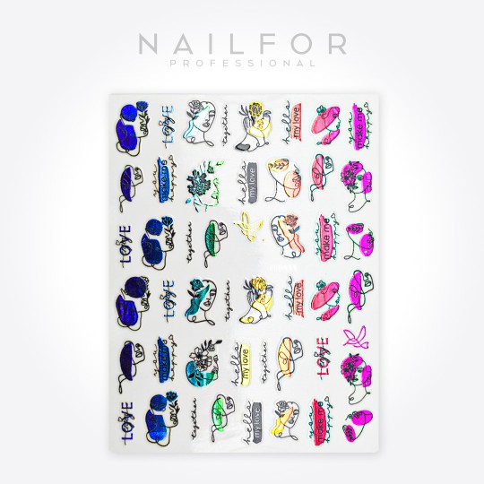 Decoración nail art , reconstrucción de uñas, Stickers ST626 oneline2 Nailfor 1,99 €