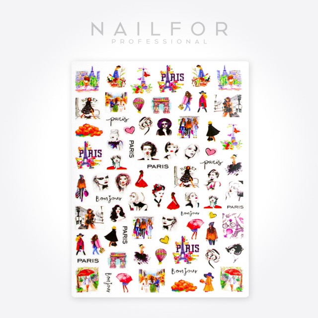 Décoration nail art reconstruction d'ongles Stickers ST634 love in paris Nailfor 1,99 €