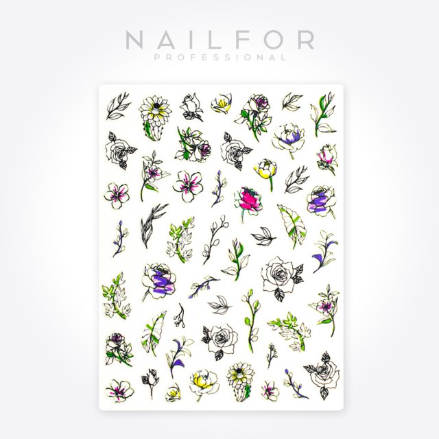 decorazione nail art ricostruzione unghie ADESIVI STICKERS ST636 fiori Nailfor 1,99 €