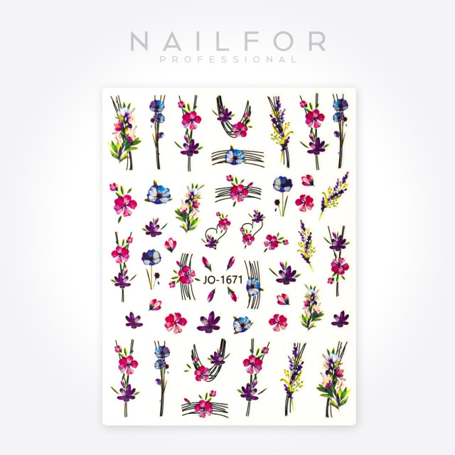 Décoration nail art reconstruction ongle ADHÉSIFS Stickers ST638 violet Nailfor €1.99
