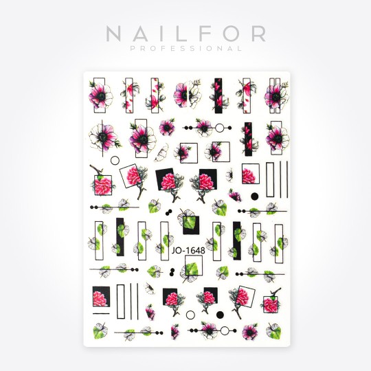 Décoration nail art reconstruction ongle ADHÉSIFS Stickers ST639 nature géométrique Nailfor 1,99 €