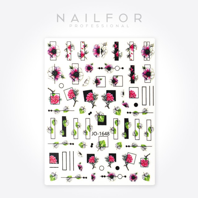 Décoration nail art reconstruction ongle ADHÉSIFS Stickers ST639 nature géométrique Nailfor 1,99 €