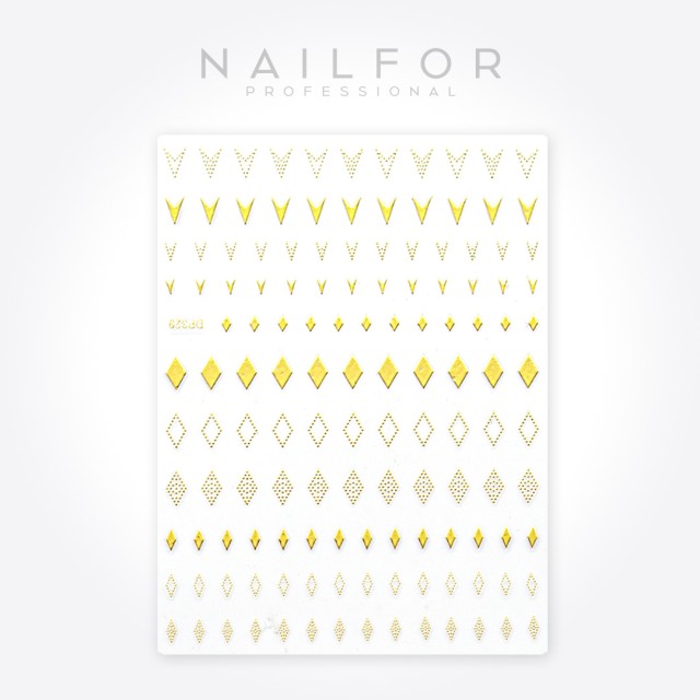 Décoration nail art reconstruction Stickers ADHÉSIFS ST641 losanges dorés Nailfor 1,99 €